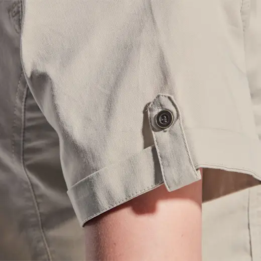 Plain Bush Shirt Ladies Stone Sleeve